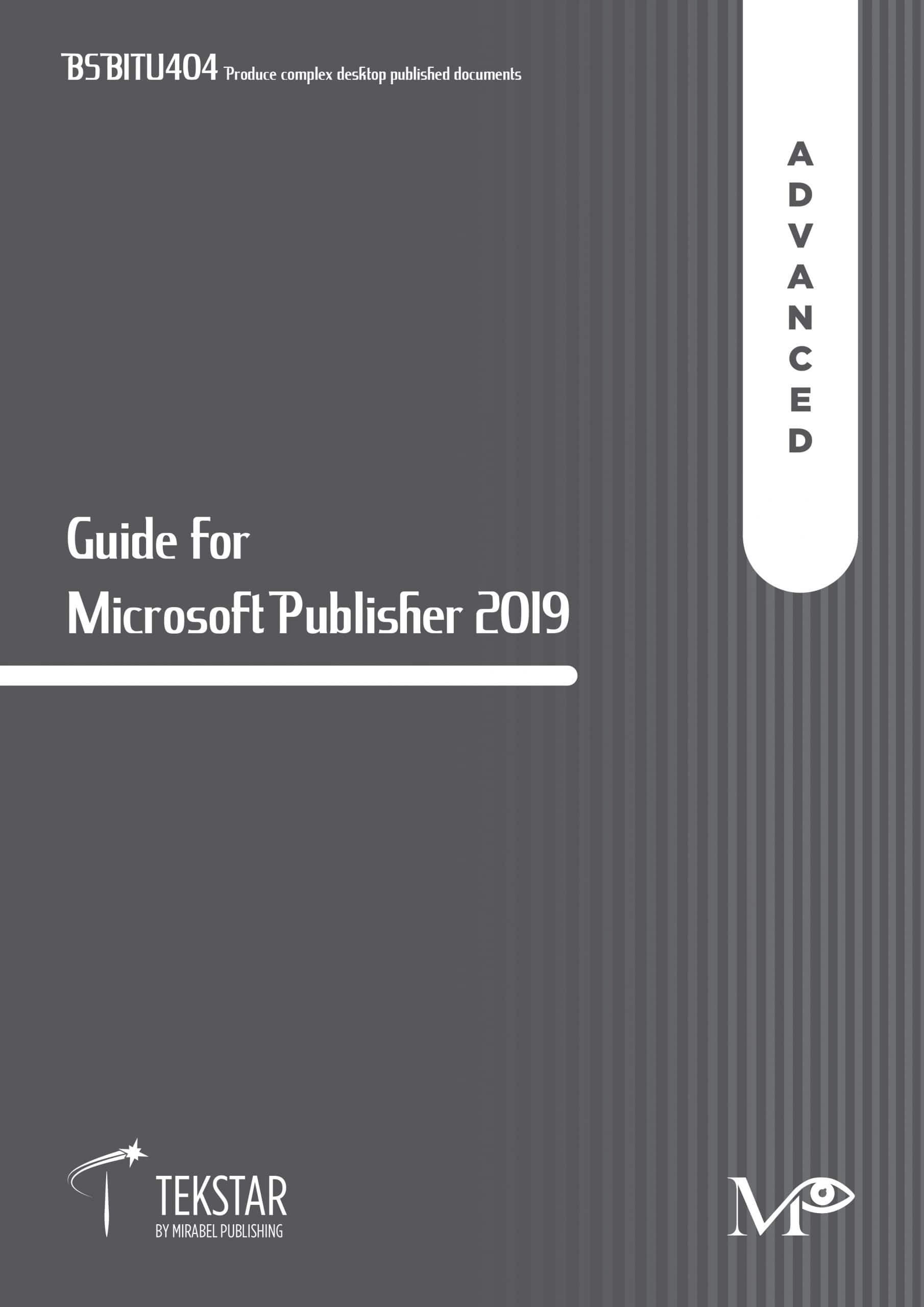Guide for Microsoft Publisher 2019 - Advanced
